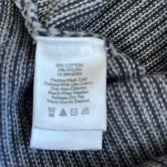Eddie Bauer Cardigan Sweater Womens Large Grey Stripe Zip Up Fitted Stand Collar - Picture 8 of 8